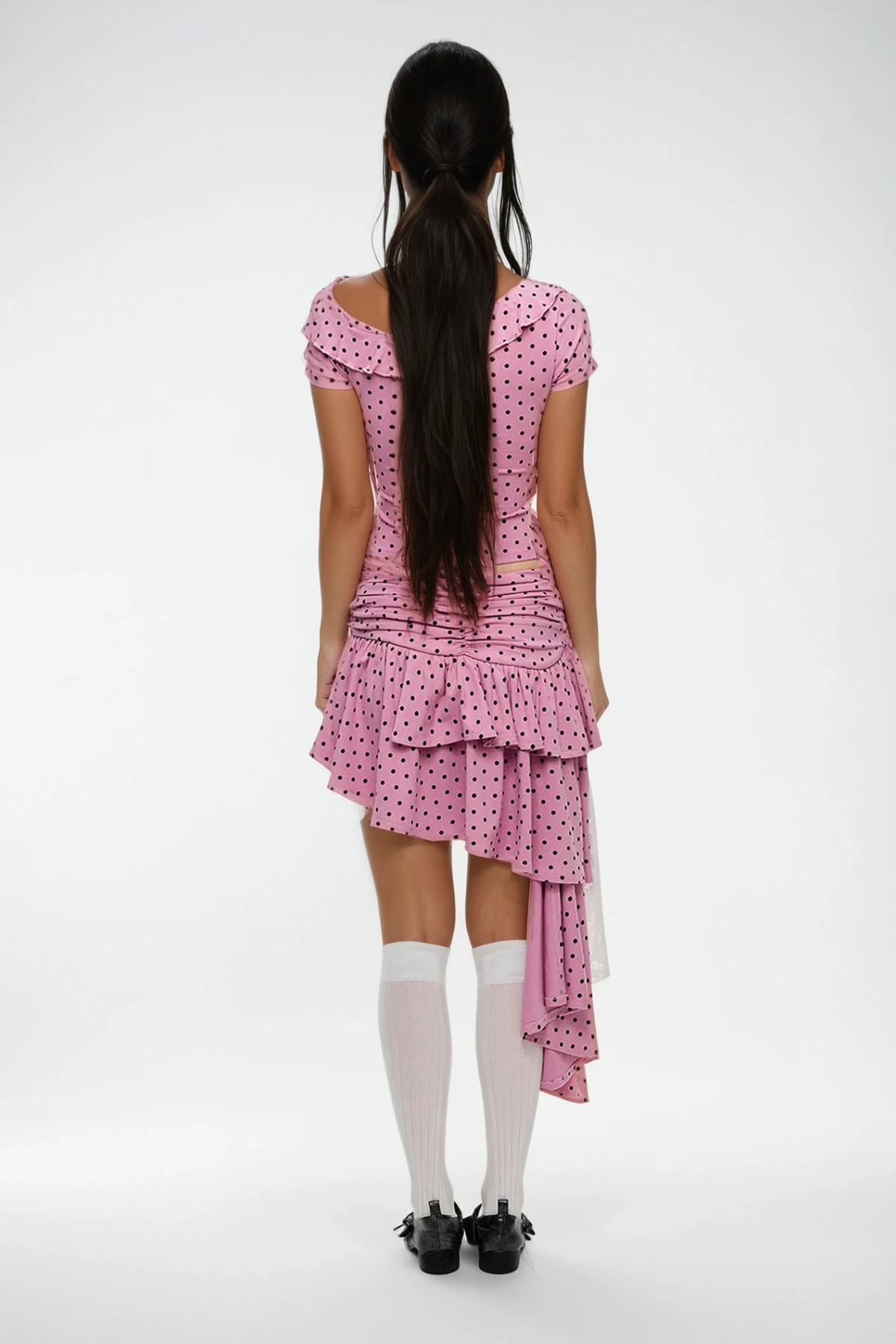 Zaccai Dot Ruffle Skirt Set